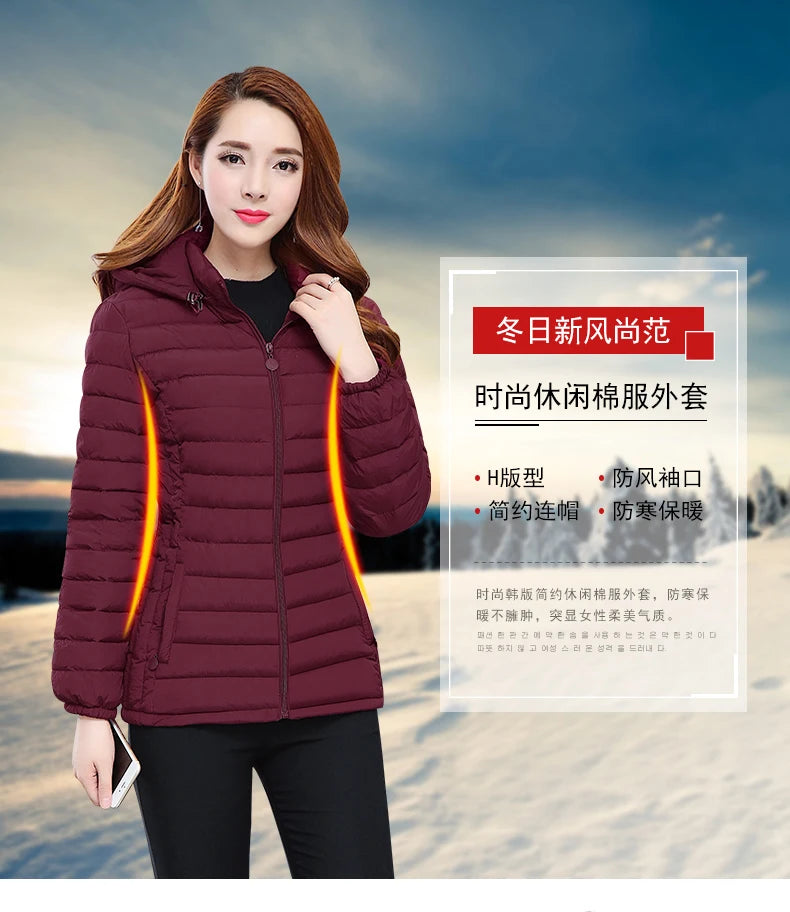 Women's High Collar Jacket, Warm Coat, Casual Parka, High-Quality Winter Clothing, Fashionable New 2023