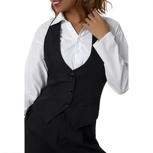 Plus Size S-2XL Black Women's Vest Work Wear Slim Short Vest Femme 2021 New Spri