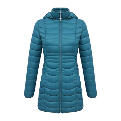 SANTELON Women's Puffer Jacket with Detachable Hood - Long Warm Parka, Ultra-Lig