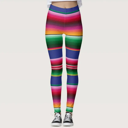 Red Striped Printed Yoga Pants 2020 New Chrismas Gym Leggings High Elastic Ninth Leggins Mujer Yoga Pantalones Plus Size S-3XL