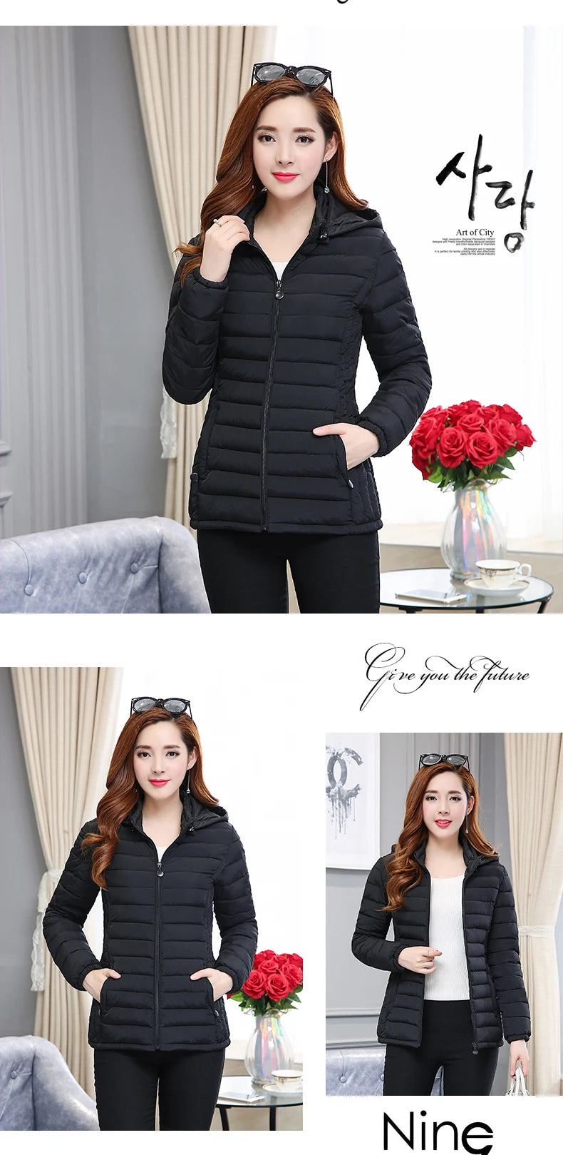 Women's High Collar Jacket, Warm Coat, Casual Parka, High-Quality Winter Clothing, Fashionable New 2023