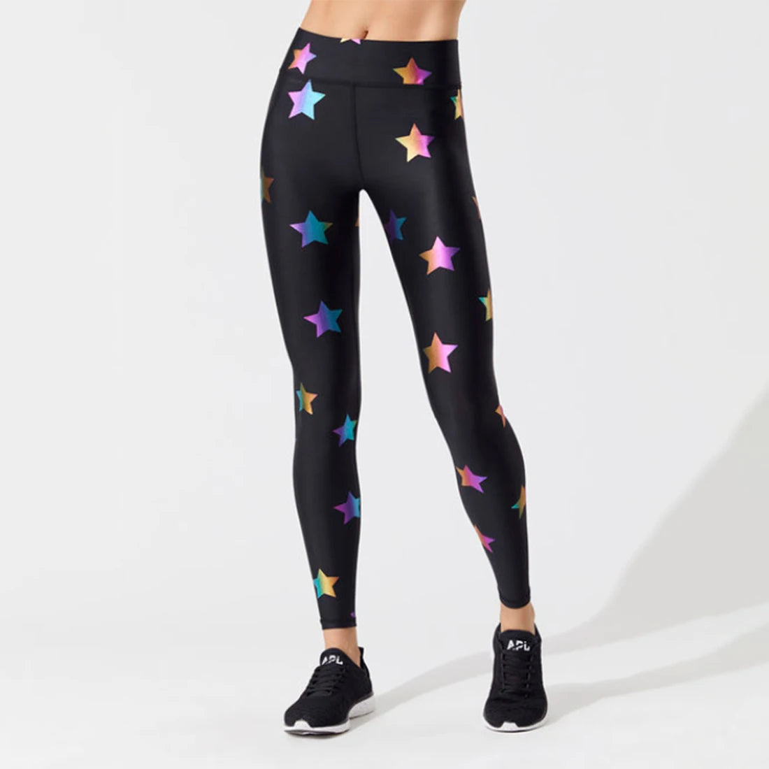 2018 New Fashion Colored Stars Pattern Digital Printed Skinny Breathable Leggings Gifts For Ladies