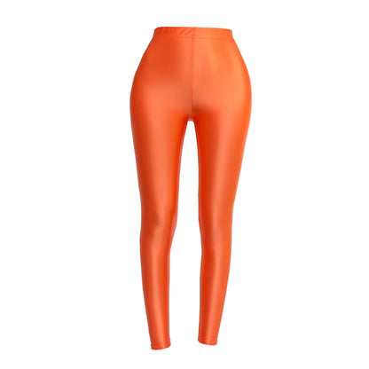 Leggings Femininas Brilho Wet Look - Cintura Alta S-3XL