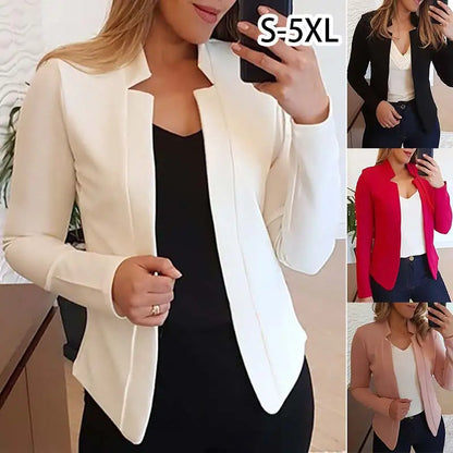 Women Fashion Thin Long Sleeve Cardigan Casual Suit Jacket Spring Female Top Aut