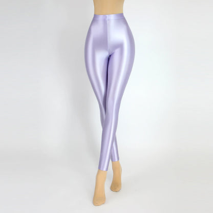 Leggings Femininas Brilho Wet Look - Cintura Alta S-3XL