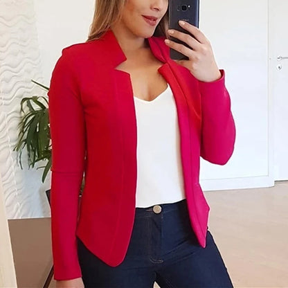 Women Fashion Thin Long Sleeve Cardigan Casual Suit Jacket Spring Female Top Aut