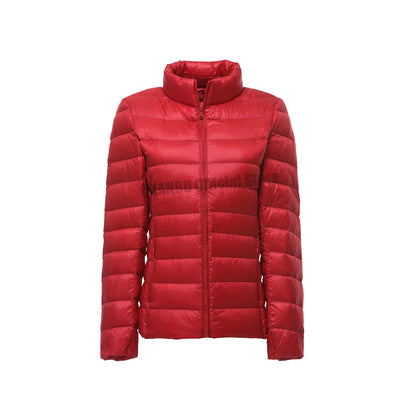 Casaco de sopro ultraleve e leve feminino, jaqueta quente, parkas coreano slim f