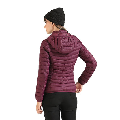 Women's Santelon Ultra-Light Quilted Jacket with Removable Hood, Outdoor Warm and Light Parka with Storage Bag