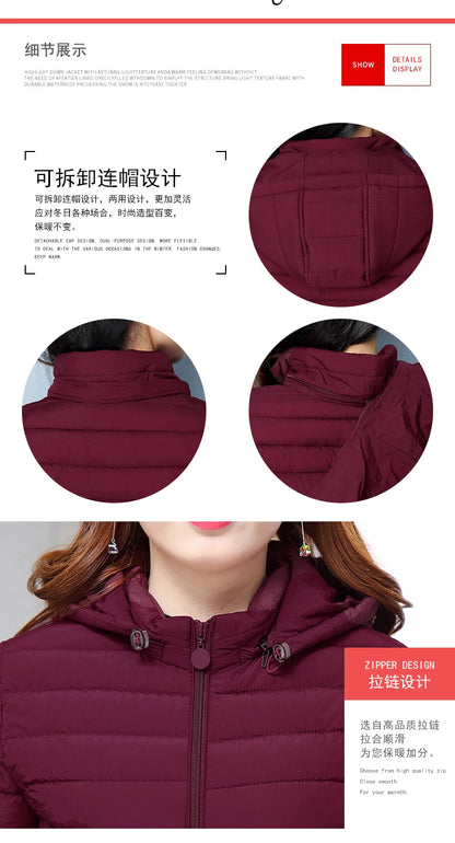 Women's High Collar Jacket, Warm Coat, Casual Parka, High-Quality Winter Clothing, Fashionable New 2023