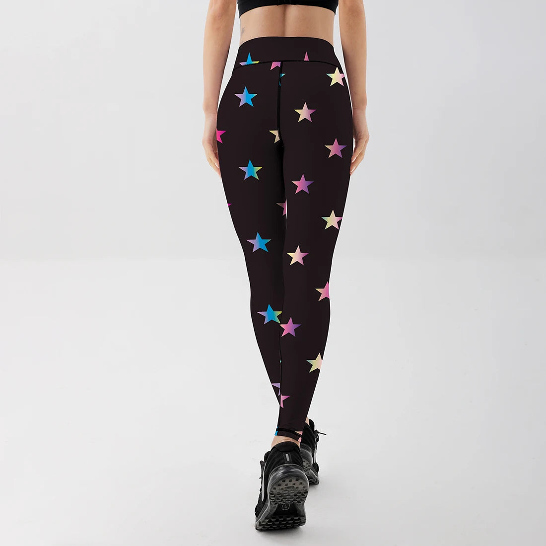 2018 New Fashion Colored Stars Pattern Digital Printed Skinny Breathable Leggings Gifts For Ladies