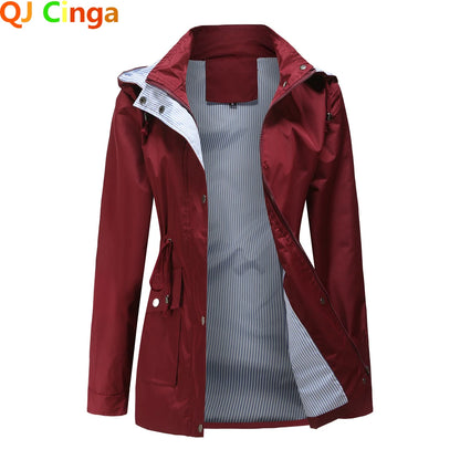 Purple Hooded Jacket for Spring 2024 Women's Office Fashion Women Outerwear Hat