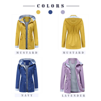 Purple Hooded Jacket for Spring 2024 Women's Office Fashion Women Outerwear Hat