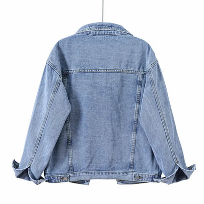 Jeans Jacket Women 2022 NEW Spring Coat Vintage Loose Denim Jacket Outerwear Aut