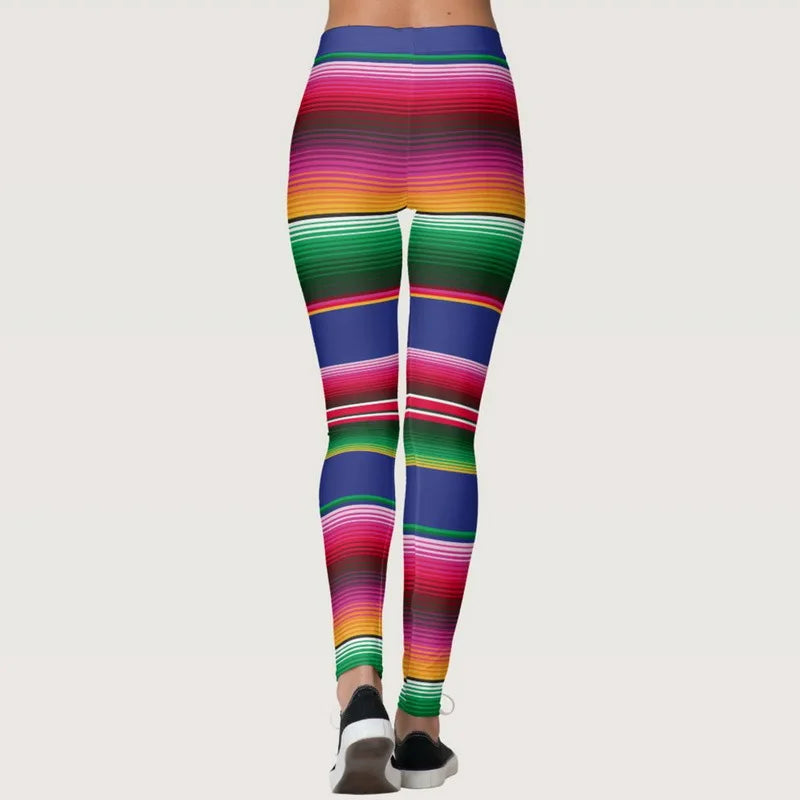 Red Striped Printed Yoga Pants 2020 New Chrismas Gym Leggings High Elastic Ninth Leggins Mujer Yoga Pantalones Plus Size S-3XL