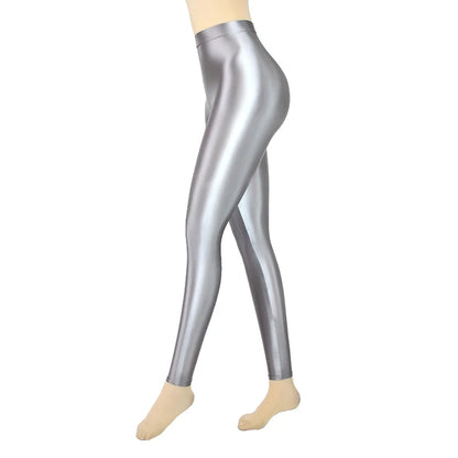 Leggings Femininas Brilho Wet Look - Cintura Alta S-3XL