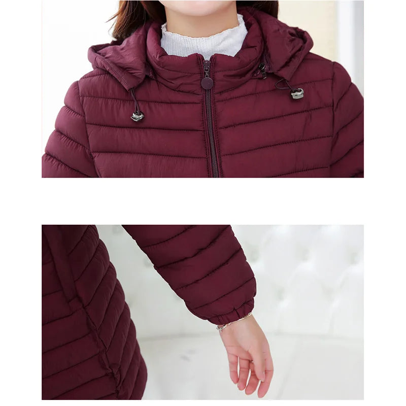 Women's High Collar Jacket, Warm Coat, Casual Parka, High-Quality Winter Clothing, Fashionable New 2023