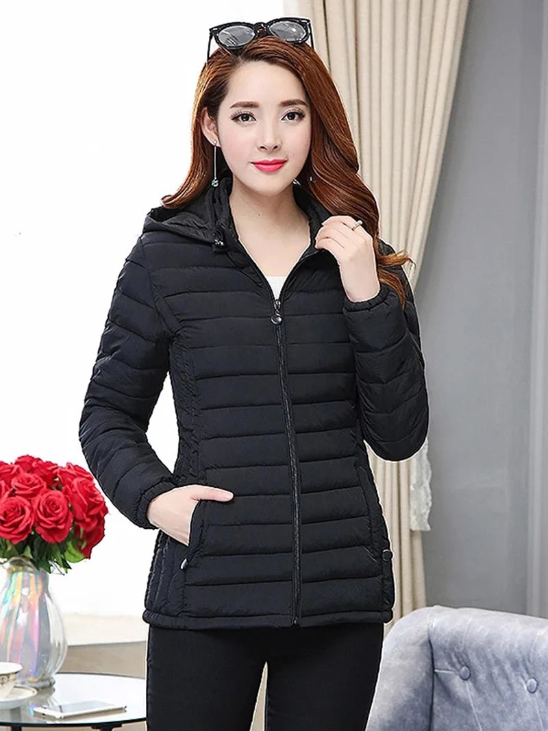 Women's High Collar Jacket, Warm Coat, Casual Parka, High-Quality Winter Clothing, Fashionable New 2023