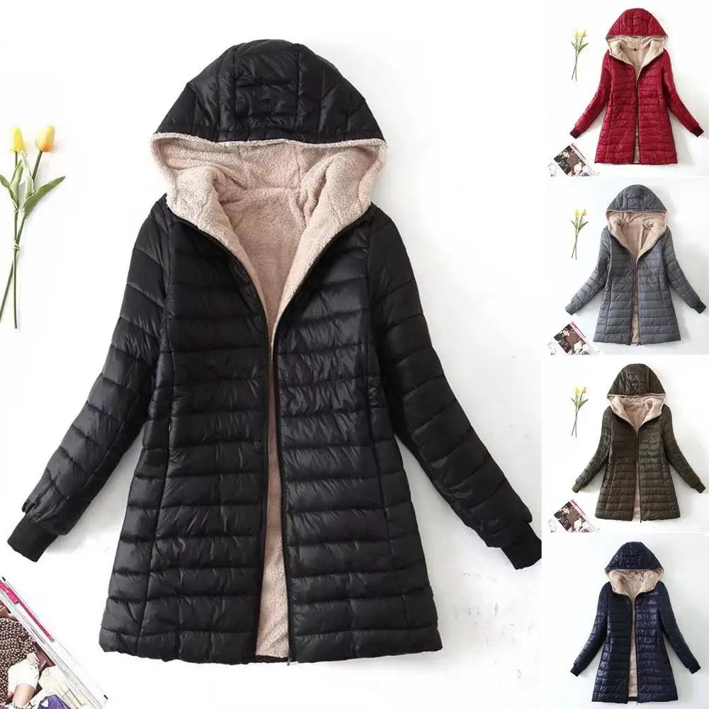 Cozy Autumn Winter Mid-length Jacket S-2XL Women Coat Mid-length Jackets Office