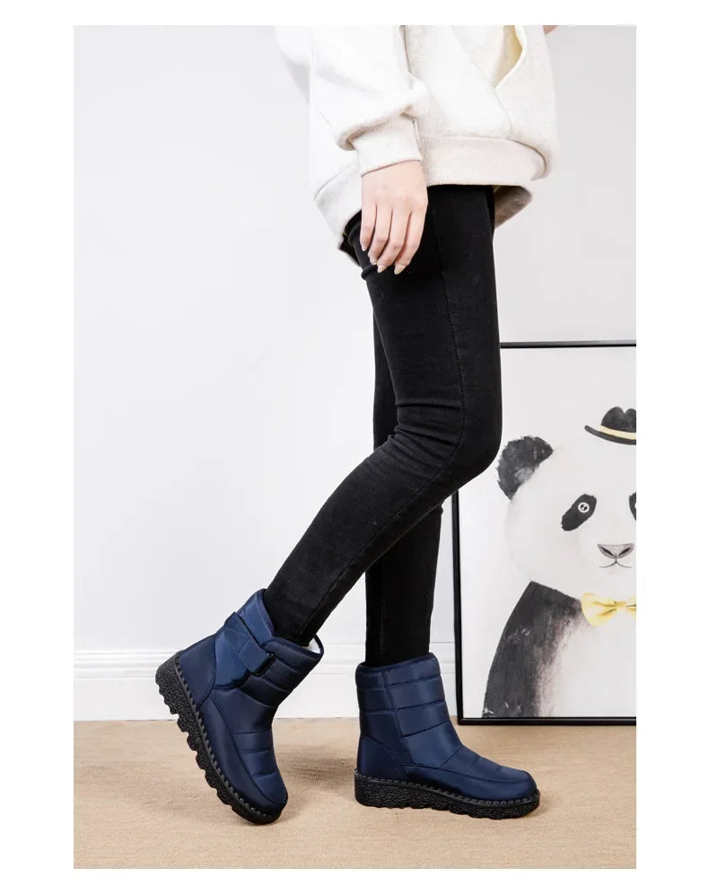 Women's Waterproof Winter Snow Boots – 2025 New Faux Fur Long Plush Platform Ankle Boots with Warm Cotton Lining