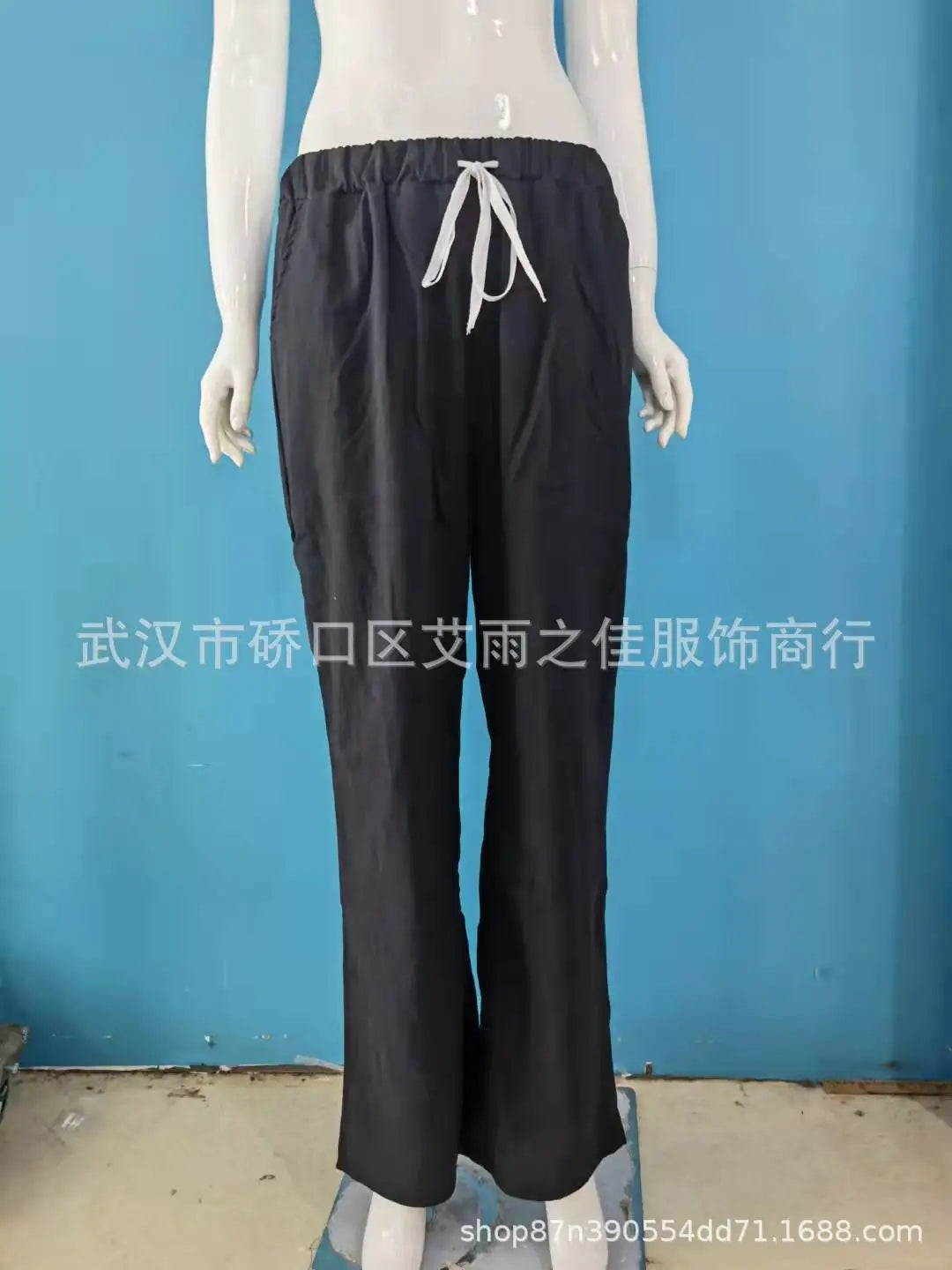 Women's Casual Long Pants – Simple Style, Elastic Waist, Solid Color, Perfect for Spring and Summer, New Chic Workwear