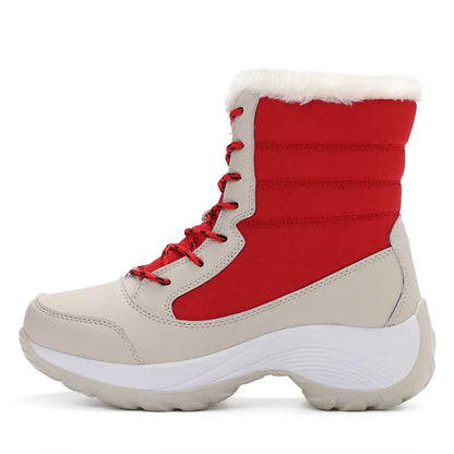 Women's Winter Snow Boots – Waterproof, Non-Slip Platform with Fur-Lined Ankle & Thigh-High Wedge Design