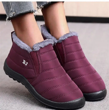 Women's Winter Snow Boots – Waterproof Slip-On Platform Ankle Booties for Casual Chic Style