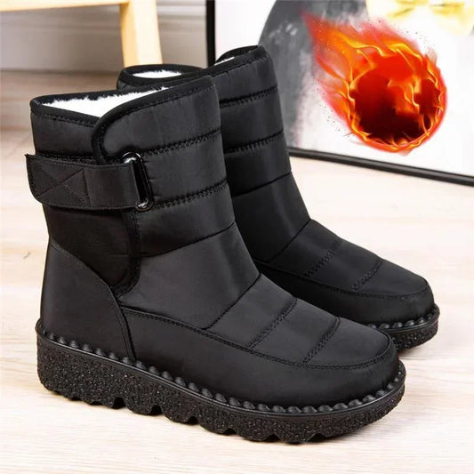 Women's Waterproof Winter Snow Boots – Non-Slip Platform Ankle Boots with Cotton Padded Warmth