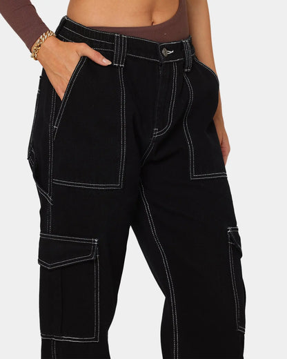 2023 New Y2K Women's High Waist Multi Pocket Cargo Jeans Fashion Loose Denim Wide Leg Pants Casual Female Trousers S-XL