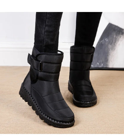 Women's Waterproof Winter Snow Boots – 2025 New Faux Fur Long Plush Platform Ankle Boots with Warm Cotton Lining