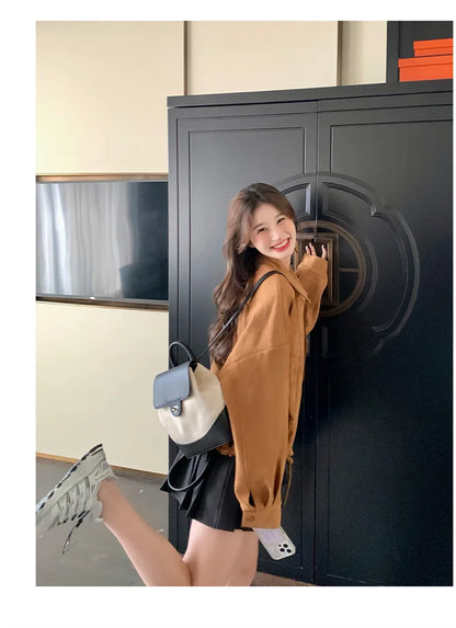 Retro Suede Short Jacket for Women in Spring and Autumn 2024 New Loose Fitting C