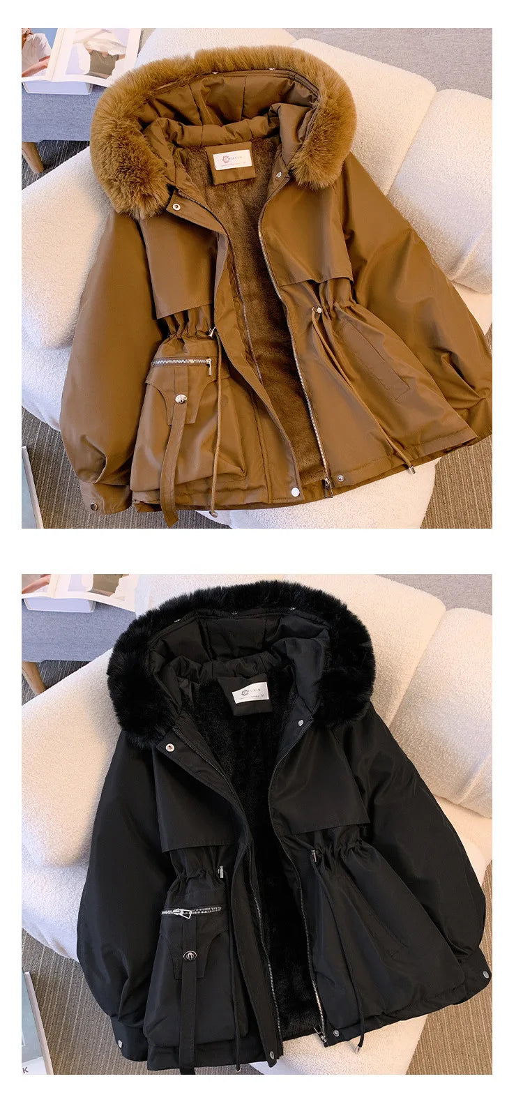 Women's Loose Fit Thick Winter Parka, Women's Jacket, Cozy Coats, New 2212CX