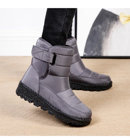 Women's Waterproof Winter Snow Boots – 2025 New Faux Fur Long Plush Platform Ankle Boots with Warm Cotton Lining