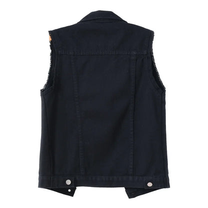 Multi-colour Denim Vest Jacket Women Short Waistcoat Oversize S-7XL Sleeveless C