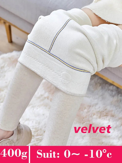 Women's Leggings with Fleece Thick Warm Velvet Cotton Tights Female Legging Pants Winter Skinny Grey Thermal Leggings for Women