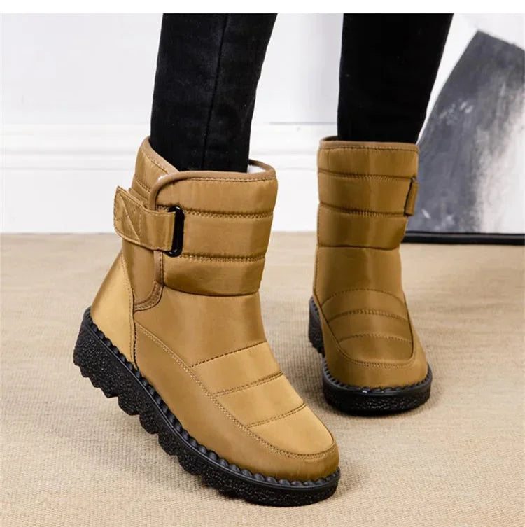 Women's Waterproof Winter Snow Boots – Non-Slip Platform Ankle Boots with Cotton Padded Warmth