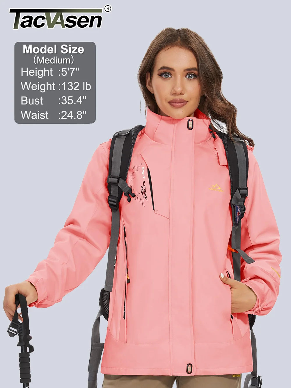 Tacvasen Women's 3-in-1 Waterproof Winter Jacket - Fleece Lined Ski and Snowboard Parka, Outdoor Raincoat