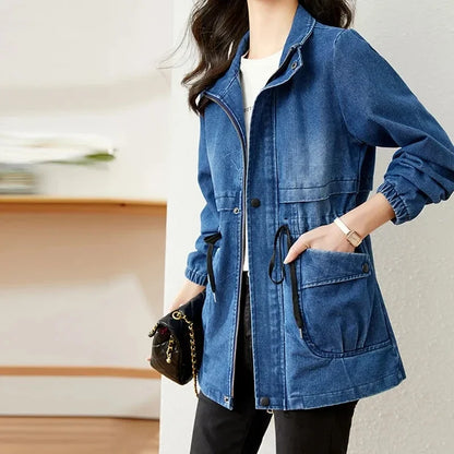 Women’s Denim Jacket 2024 Spring Autumn New Ladies Denim Coat Design Sense Ver