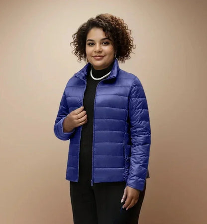 Plus size jaqueta feminina curto ultra leve embalável puffer casacos moda femin