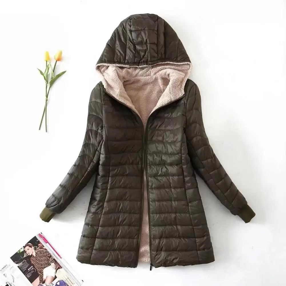 Cozy Autumn Winter Mid-length Jacket S-2XL Women Coat Mid-length Jackets Office