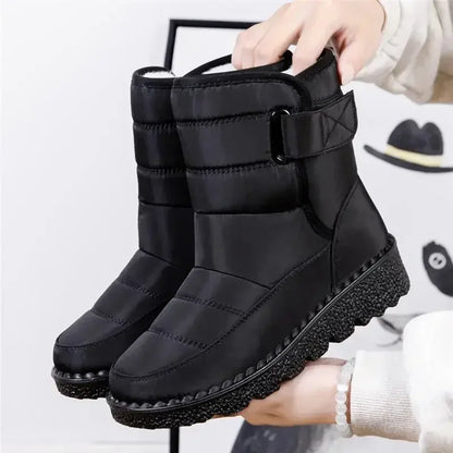 Women's Waterproof Winter Snow Boots – Non-Slip Platform Ankle Boots with Cotton Padded Warmth