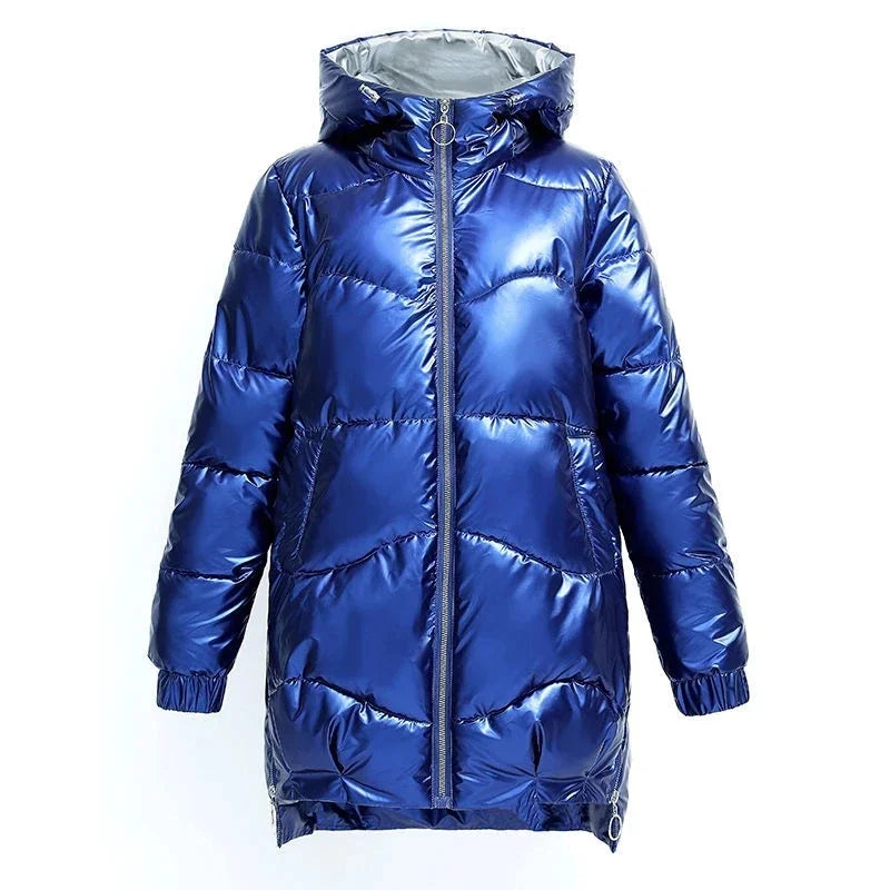 Women's Hooded Overcoat with Fur Collar, Thick Quilted Jacket, Warm Cotton Parka, New Winter Coat 2022