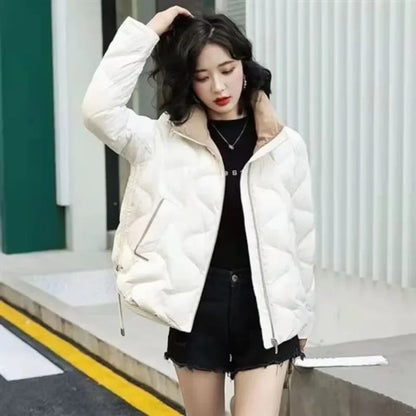 Women's Short Cotton Jacket, Thick Warm Coat, Casual Winter Outerwear, Loose Fit Short Parka, A12, New 2022