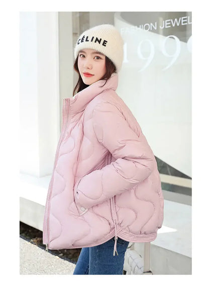 Women's Short Cotton Jacket, Thick Warm Coat, Casual Winter Outerwear, Loose Fit Short Parka, A12, New 2022