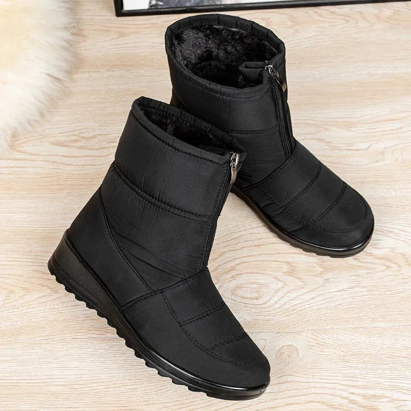 Women's Waterproof Winter Snow Boots – Non-Slip Platform Ankle Boots with Cotton Padded Warmth