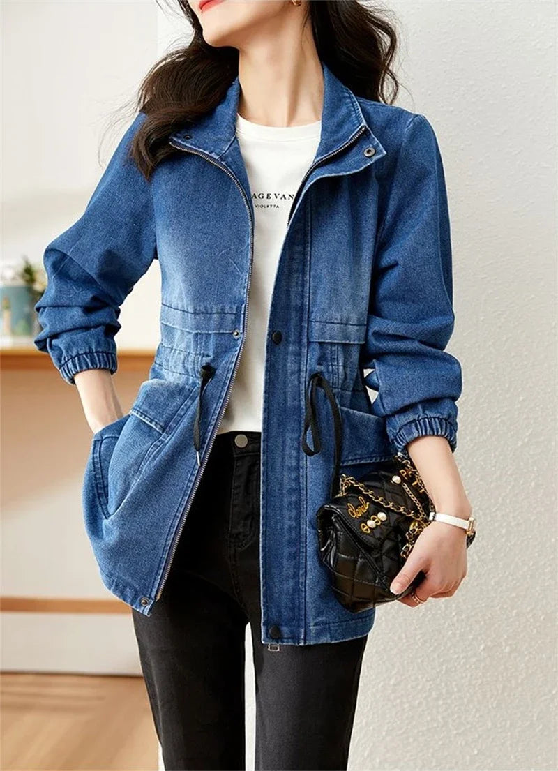 Women’s Denim Jacket 2024 Spring Autumn New Ladies Denim Coat Design Sense Ver