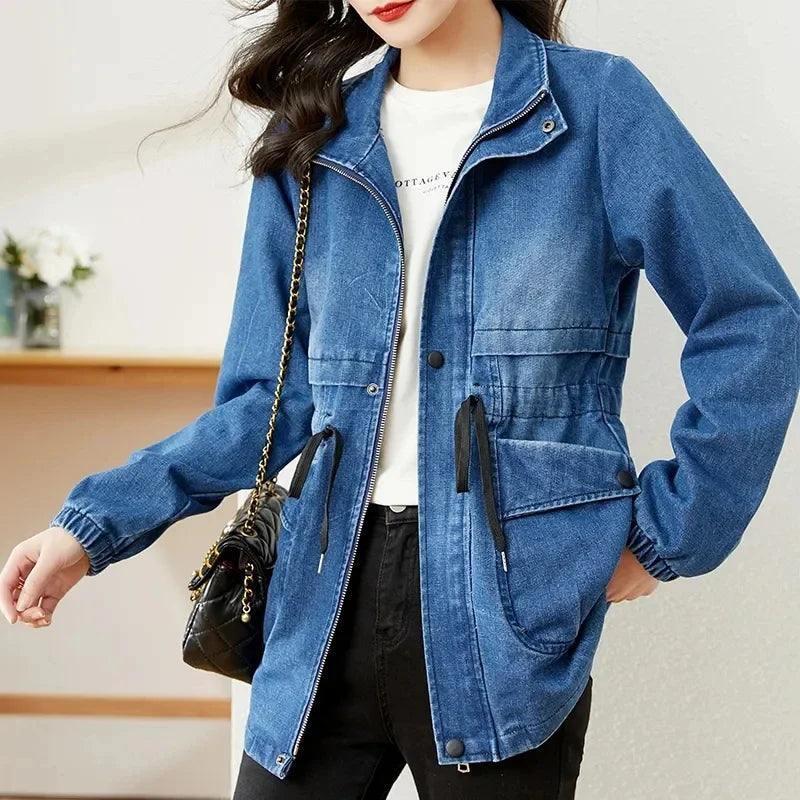 Women’s Denim Jacket 2024 Spring Autumn New Ladies Denim Coat Design Sense Ver