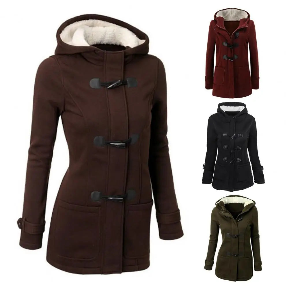 2023 Casual Women Trench Coat Autumn Zipper Hooded Coat Female Long Trench Coat