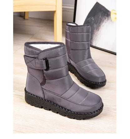 Women's Waterproof Winter Snow Boots – 2025 New Faux Fur Long Plush Platform Ankle Boots with Warm Cotton Lining