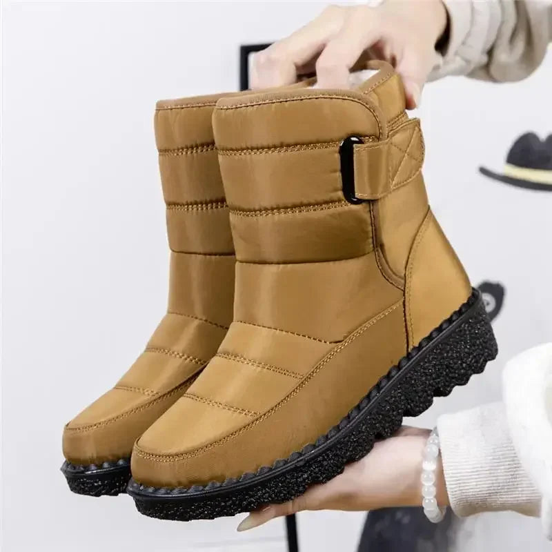 Women's Waterproof Winter Snow Boots – Non-Slip Platform Ankle Boots with Cotton Padded Warmth