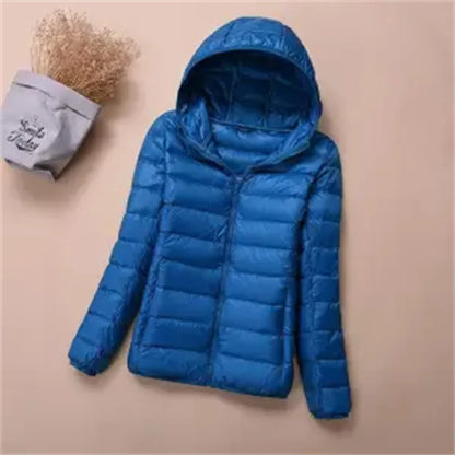 Women's Warm Quilted Cotton Hooded Jacket, Short Parka with High Collar, Oversized Coat, Fall & Winter Tops, New